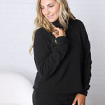 Logan Lounge Long Sleeve Turtleneck - Black