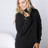 Logan Lounge Long Sleeve Turtleneck - Black