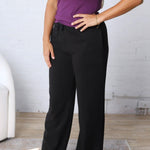 Logan Wide Leg Cotton Core Pants - Black