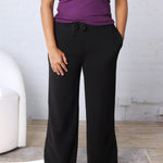 Logan Wide Leg Cotton Core Pants - Black