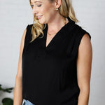 Lorelai Sleeveless Neck Band Collar Blouse