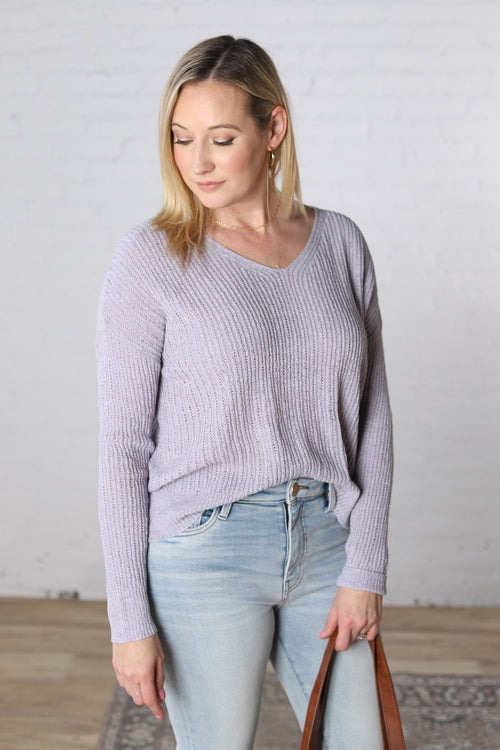 Lorelie Sheer Knit Pullover Sweater