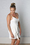Lorena Drape Side Ruffled Wrap Cami Dress - Off White - Final Sale