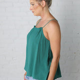 Lorie Straight Ruffle Neck Tied Top - Final Sale