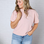 Lottie Bubble Sleeve Romance Top - Rose Smoke
