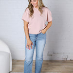 Lottie Bubble Sleeve Romance Top - Rose Smoke