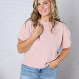 Lottie Bubble Sleeve Romance Top - Rose Smoke