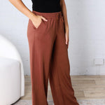 Luca Scuba Wide-leg Sweatpants - Chestnut