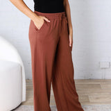 Luca Scuba Wide-leg Sweatpants - Chestnut