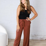 Luca Scuba Wide-leg Sweatpants - Chestnut