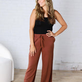 Luca Scuba Wide-leg Sweatpants - Chestnut