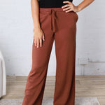 Luca Scuba Wide-leg Sweatpants - Chestnut