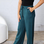 Luca Scuba Wide-leg Sweatpants - Deep Green