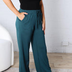 Luca Scuba Wide-leg Sweatpants - Deep Green