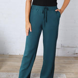 Luca Scuba Wide-leg Sweatpants - Deep Green