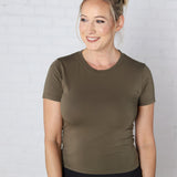 Lucca Pima Cotton Blend Baby Tee - Ivy Green