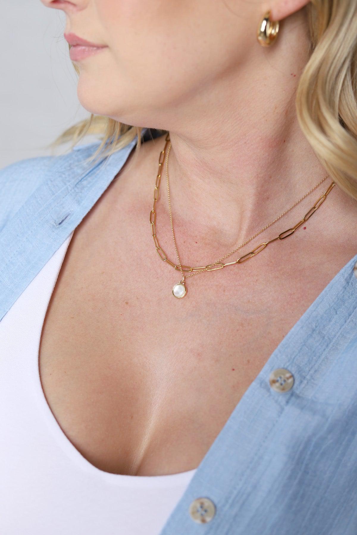Lulu Layering Paperclip Necklace - Gold - Baubles + Bobbies