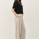 Lumi Linen Blend Wide Leg Pants - Pebble
