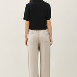 Lumi Linen Blend Wide Leg Pants - Pebble