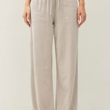 Lumi Linen Blend Wide Leg Pants - Pebble