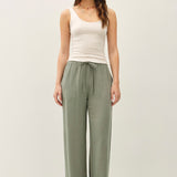 Lumi Linen Blend Wide Leg Pants - Spruce
