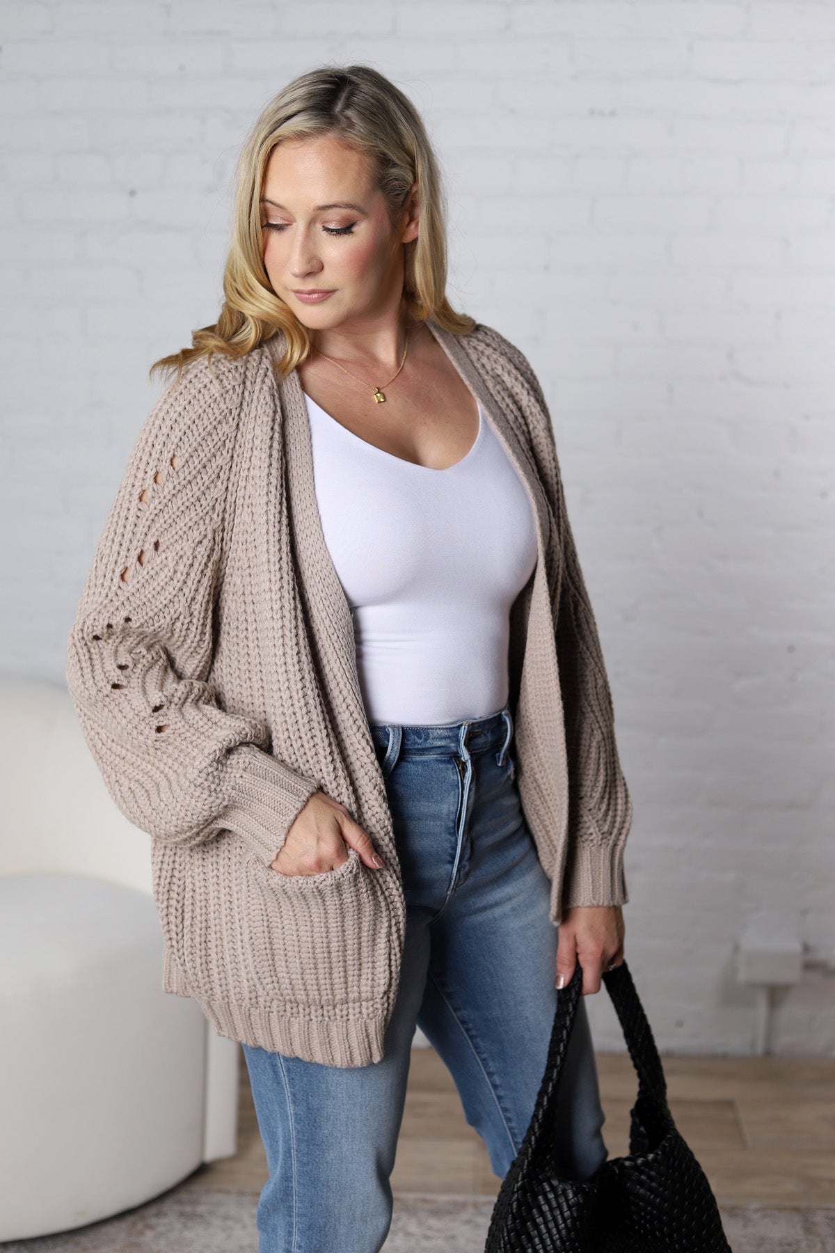 Luna Chunky Pointelle Cardigan