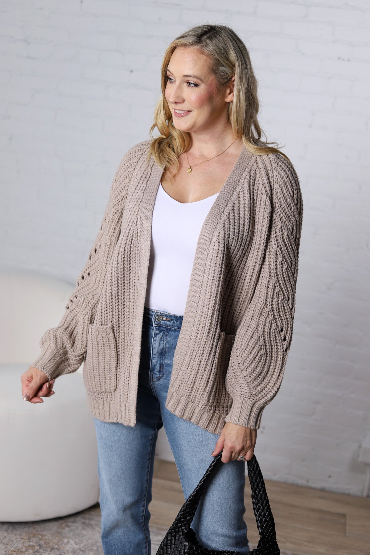 Luna Chunky Pointelle Cardigan