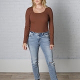 Luna Mid Rise Distressed Crop Straight by Vervet - Swing Jazz Wash - FINAL SALE