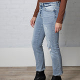 Luna Mid Rise Distressed Crop Straight by Vervet - Swing Jazz Wash - FINAL SALE