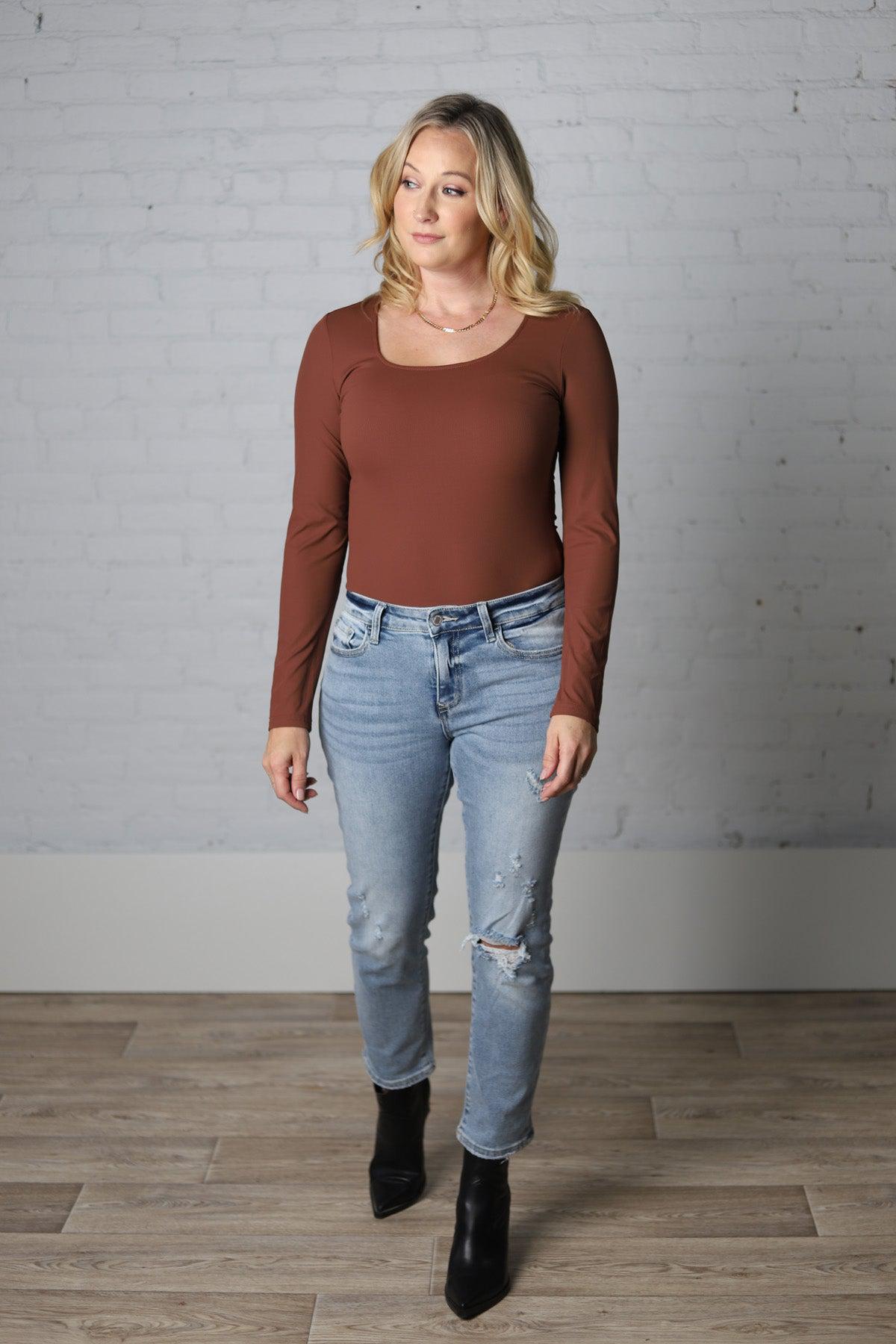 Luna Mid Rise Distressed Crop Straight by Vervet - Swing Jazz Wash - FINAL SALE