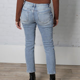 Luna Mid Rise Distressed Crop Straight by Vervet - Swing Jazz Wash - FINAL SALE