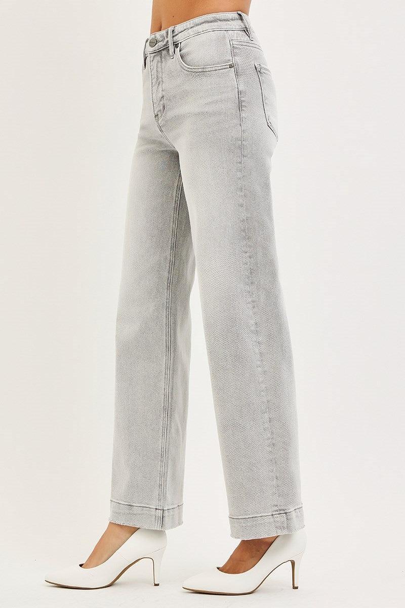Lydia Light Grey Wide Leg Ankle Jeans – Risen Denim
