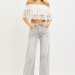 Lydia Light Grey Wide Leg Ankle Jeans – Risen Denim