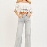 Lydia Light Grey Wide Leg Ankle Jeans – Risen Denim