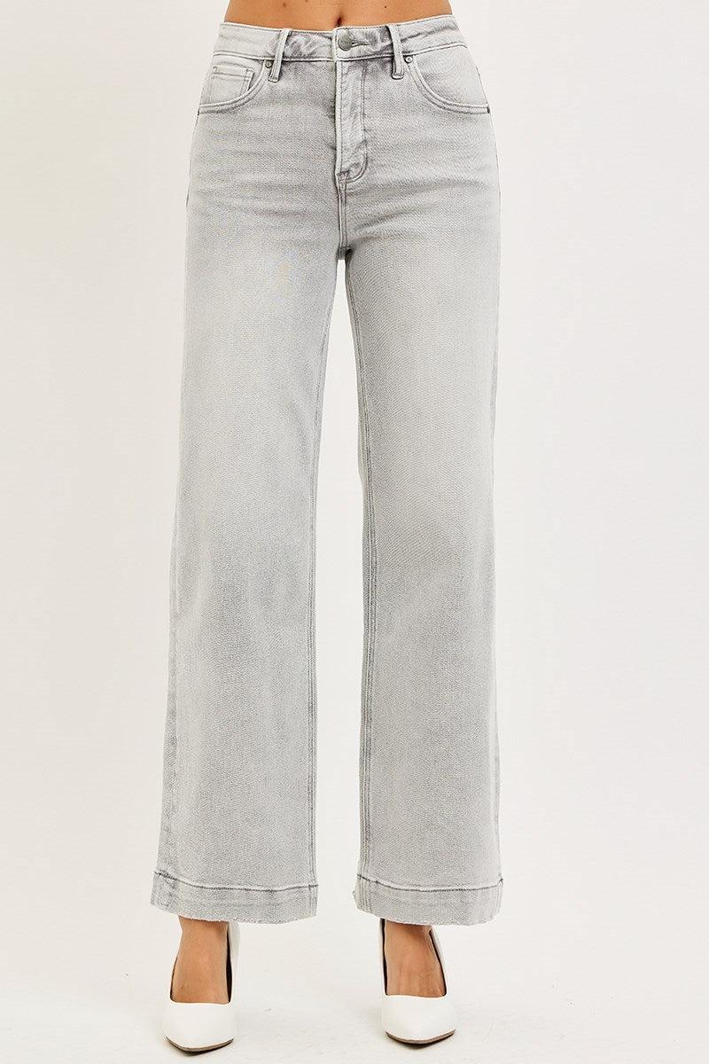 Lydia Light Grey Wide Leg Ankle Jeans – Risen Denim