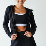 Lydia Venice Zip-Up Hooded Jacket - Black