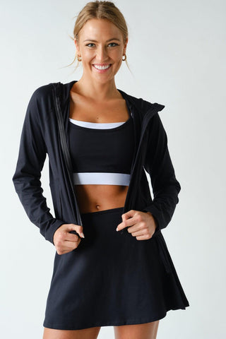 Lydia Venice Zip-Up Hooded Jacket - Black