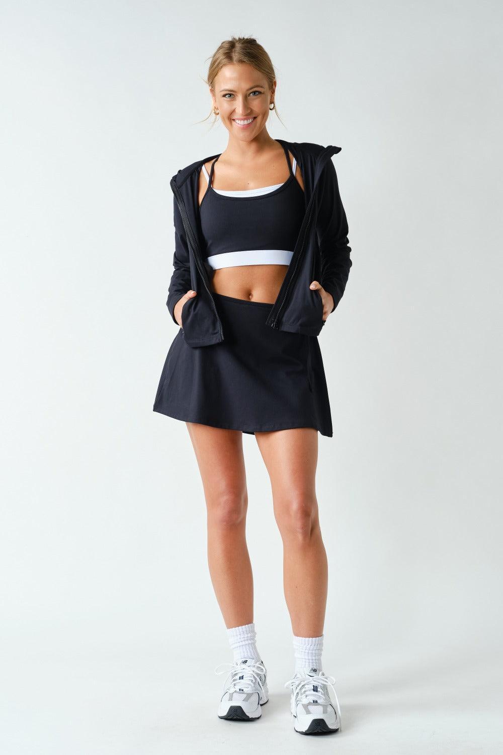 Lydia Venice Zip-Up Hooded Jacket - Black