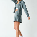 Lydia Venice Zip-Up Hooded Jacket - Eucalyptus