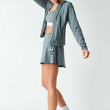 Lydia Venice Zip-Up Hooded Jacket - Eucalyptus
