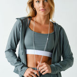 Lydia Venice Zip-Up Hooded Jacket - Eucalyptus