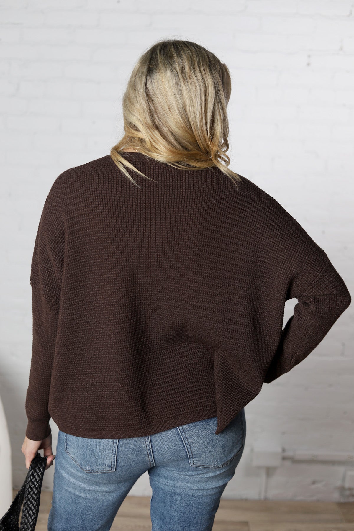 Lydian Waffle Textured Sweater - Cacao