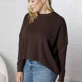 Lydian Waffle Textured Sweater - Cacao