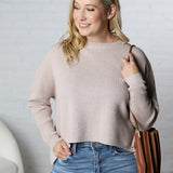 Lydian Waffle Textured Sweater - Stone