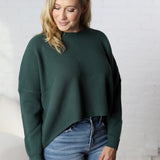 Lydian Waffle Textured Sweater - Trekking Green