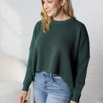 Lydian Waffle Textured Sweater - Trekking Green