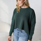 Lydian Waffle Textured Sweater - Trekking Green