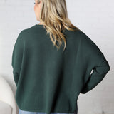 Lydian Waffle Textured Sweater - Trekking Green