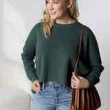 Lydian Waffle Textured Sweater - Trekking Green