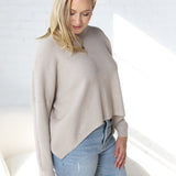 Lydian Waffle Textured Sweater - Warm Grey